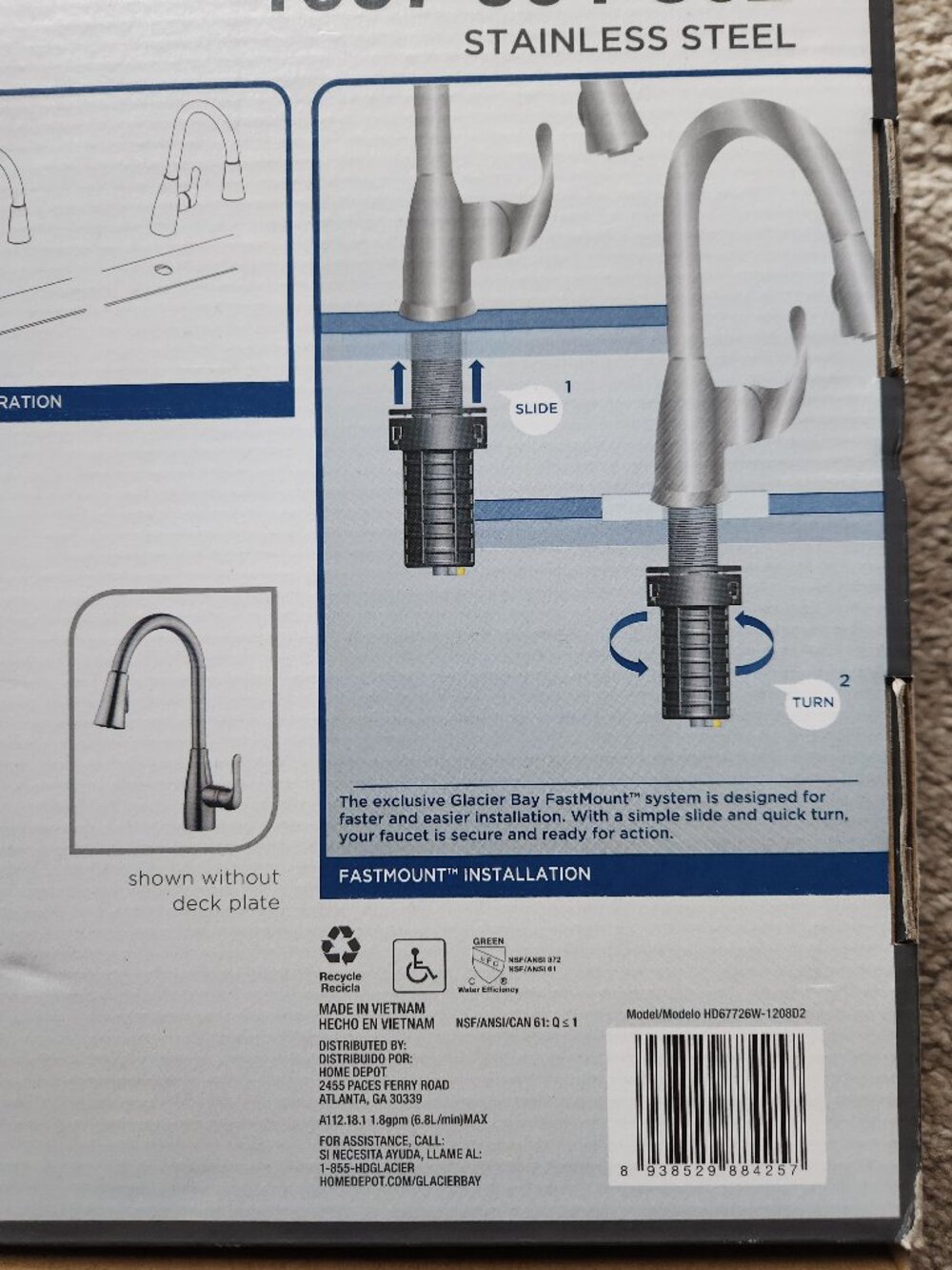 McKenna Single-Handle Pull Down Sprayer Kitchen Faucet in Stainless Steel NIB - Picture 6 of 6